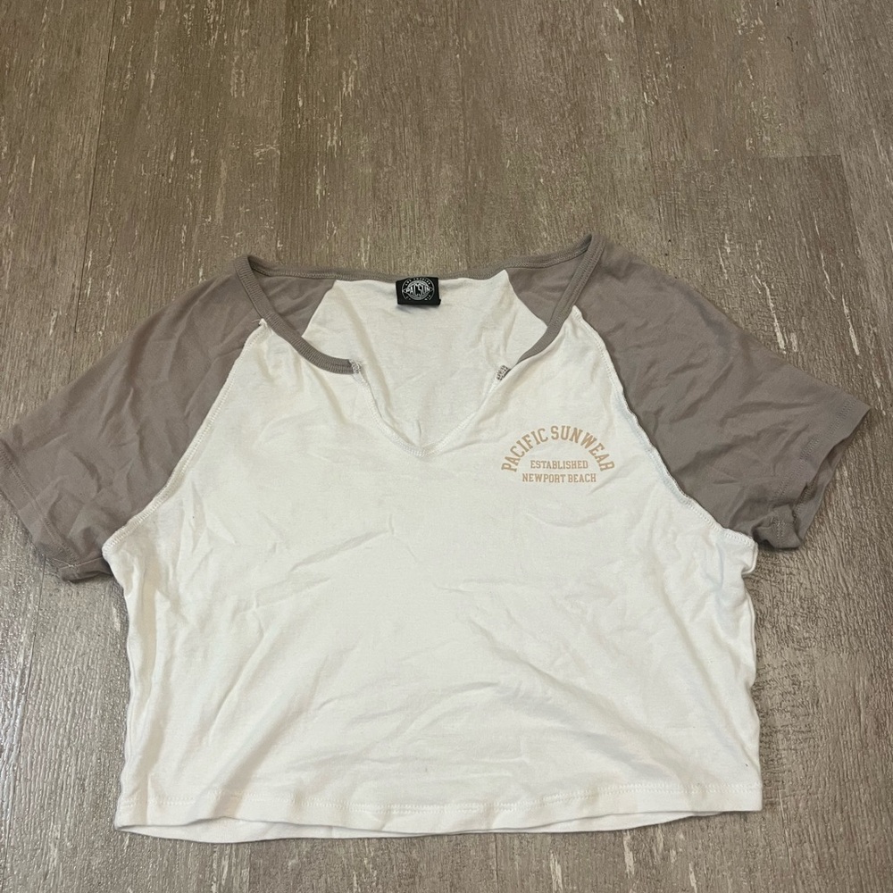 Pacsun Cream and Tan Crop Top